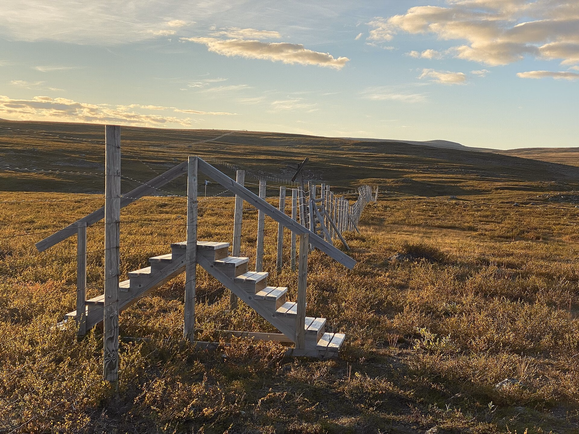 Finland Norway border fence in Sapmi