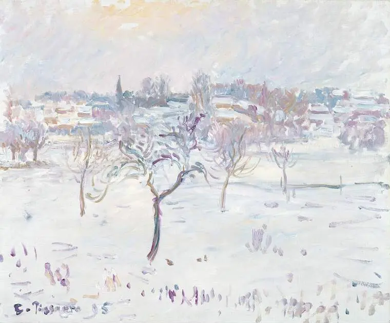 Camille Pissarro, Snowy landscape at Eragny with an apple tree, 1896, PD.974-1963, The Fitzwilliam Museum