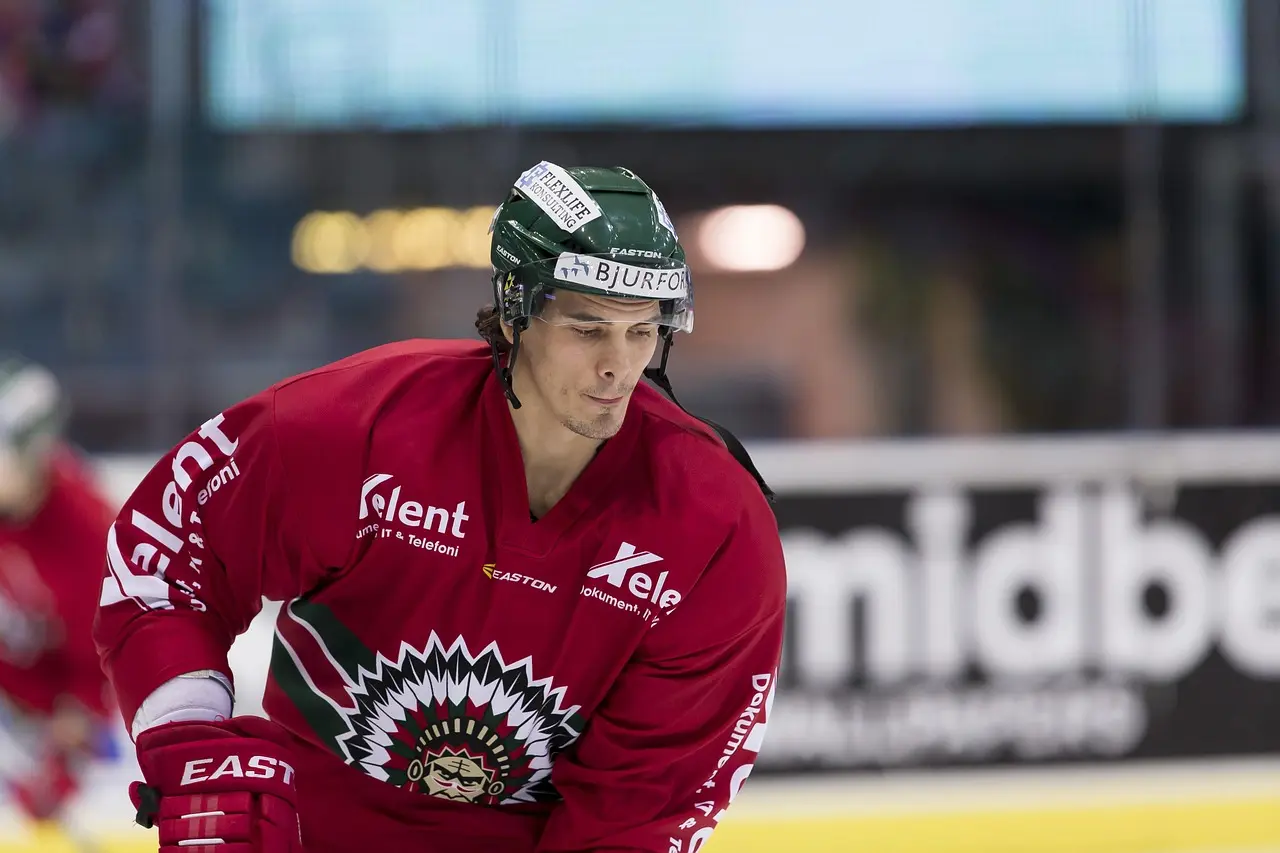 Jääkiekkoareena täynnä innokkaita faneja ja jännittävä tunnelma.