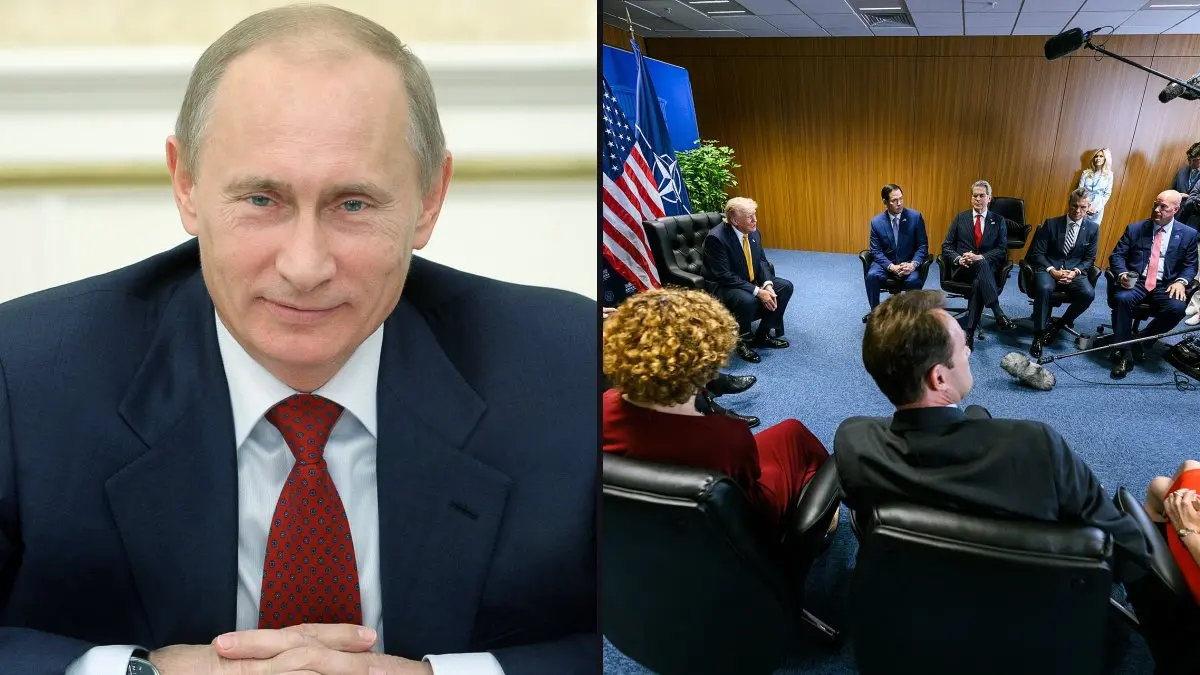 Vasemmalta Vladimir Putin ja Donald Trump