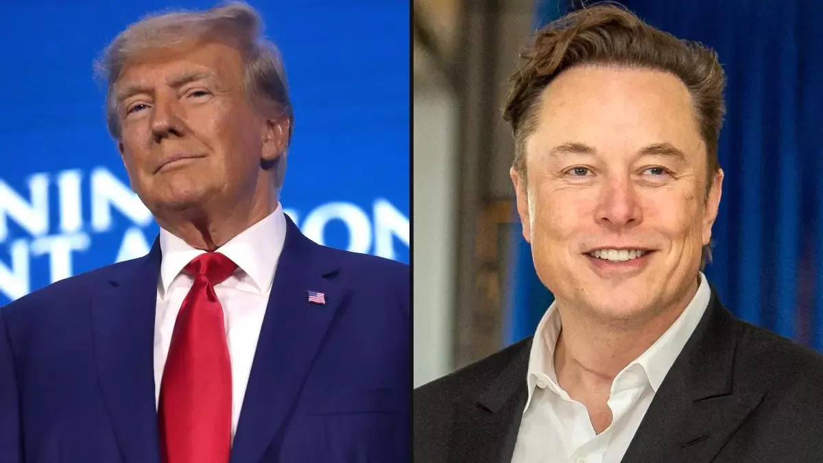Vasemmalta Donald Trump ja Elon Musk