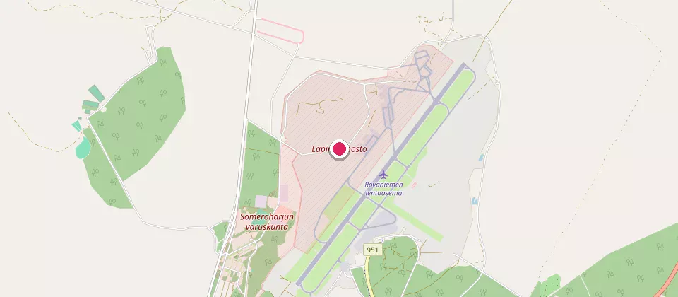 Kartta: Lapin lennosto, Suomi